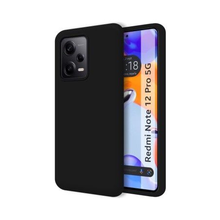Funda Silicona Líquida Ultra Suave compatible con Xiaomi Redmi Note 12 Pro 5G color Negra