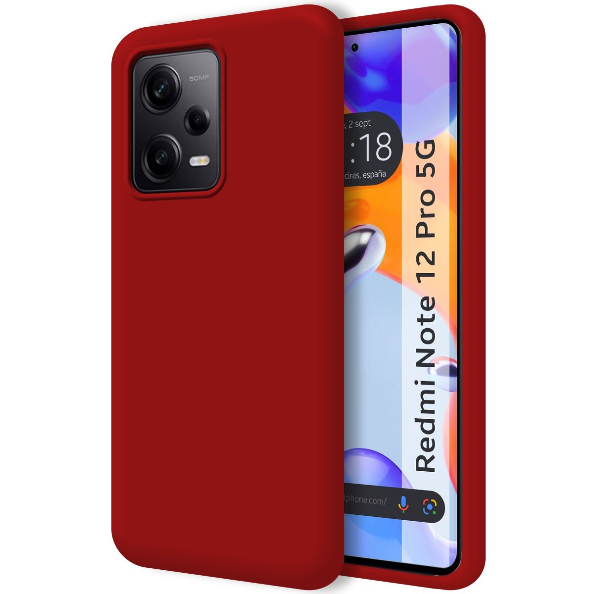 Funda Silicona Líquida Ultra Suave compatible con Xiaomi Redmi Note 12 Pro 5G color Roja