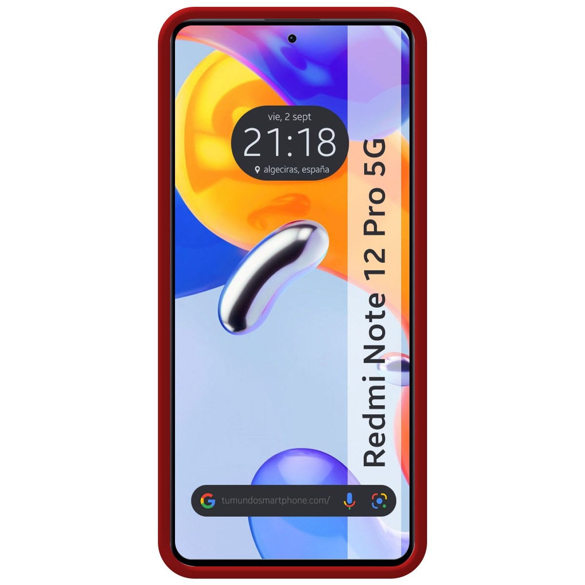 Funda Silicona Líquida Ultra Suave compatible con Xiaomi Redmi Note 12 Pro 5G color Roja