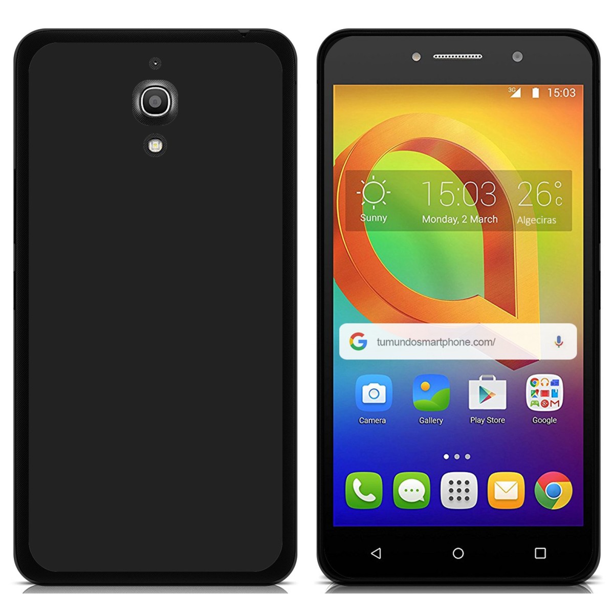 Funda Gel Tpu para Alcatel A2 Xl Color Negra