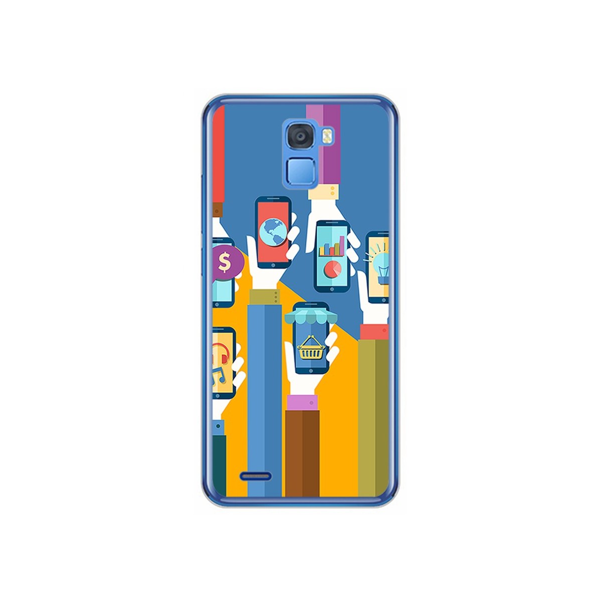 Funda Gel Tpu para Oukitel K5000 Diseño Apps Dibujos