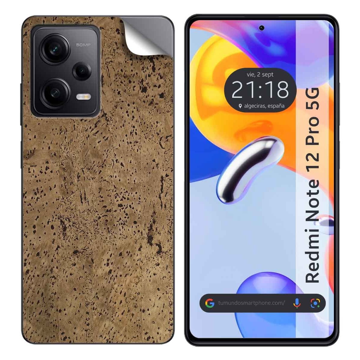 Pegatina Vinilo Autoadhesiva Textura Corcho compatible con Xiaomi Redmi Note 12 Pro 5G