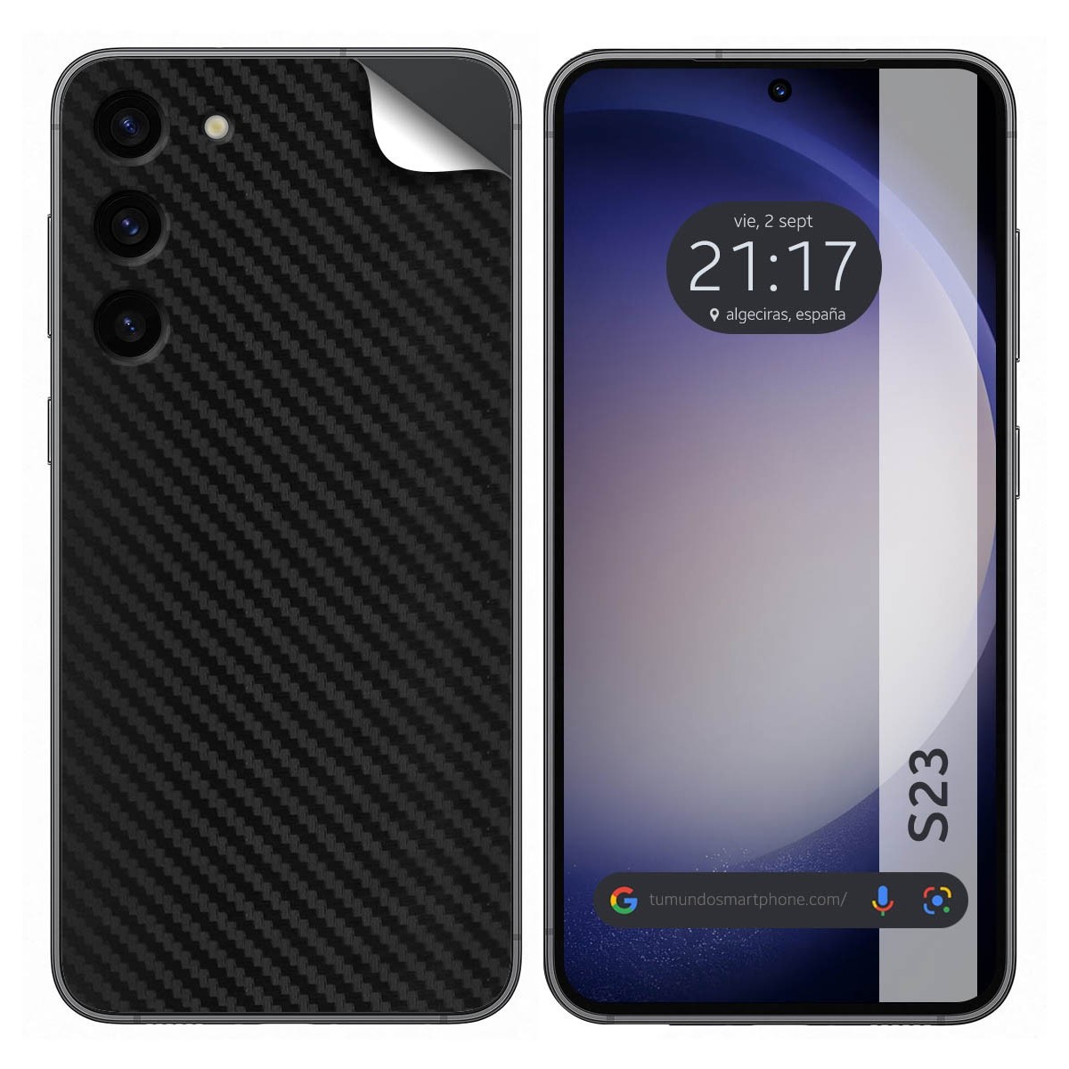 Pegatina Vinilo Autoadhesiva Textura Carbono para Samsung Galaxy S23 5G