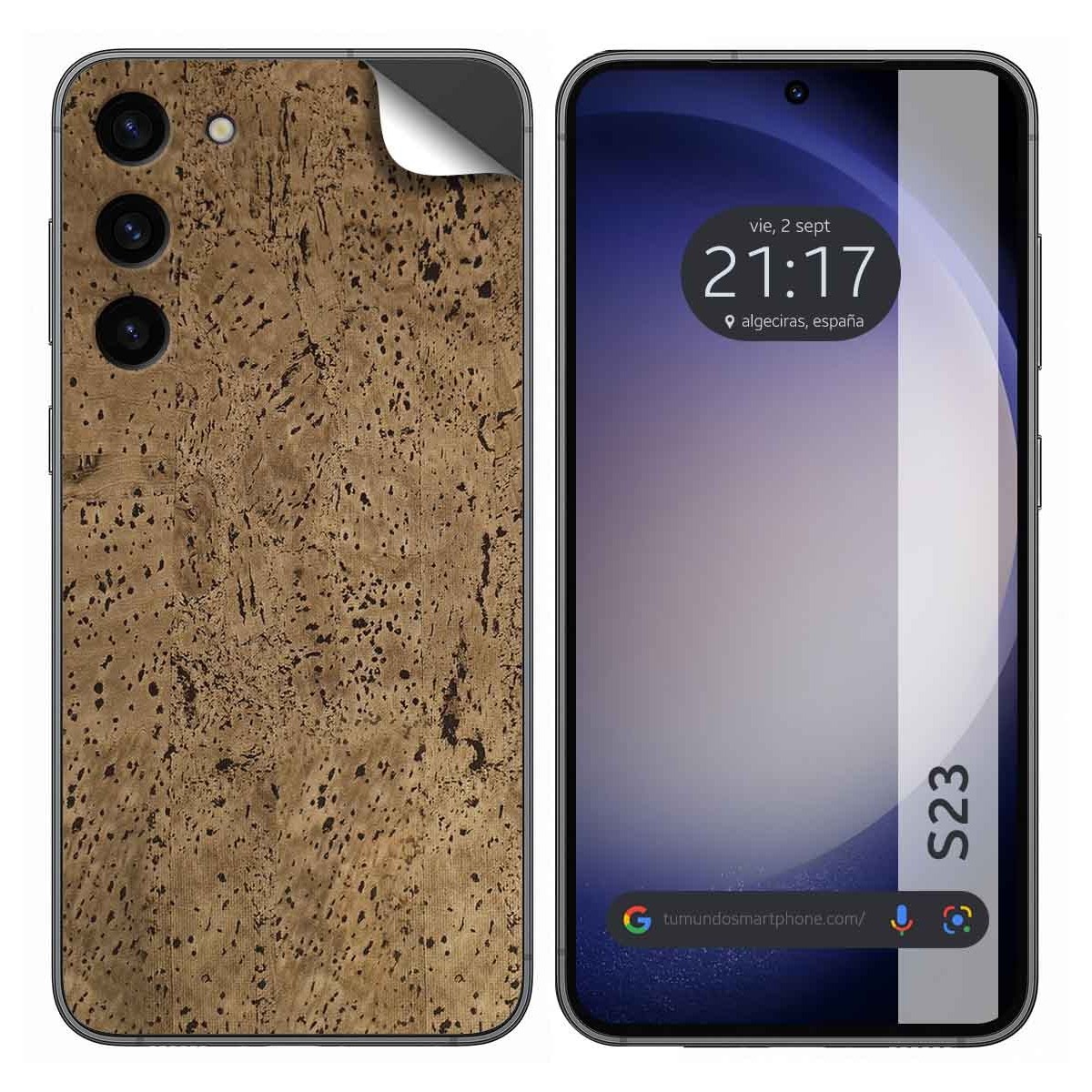 Pegatina Vinilo Autoadhesiva Textura Corcho para Samsung Galaxy S23 5G