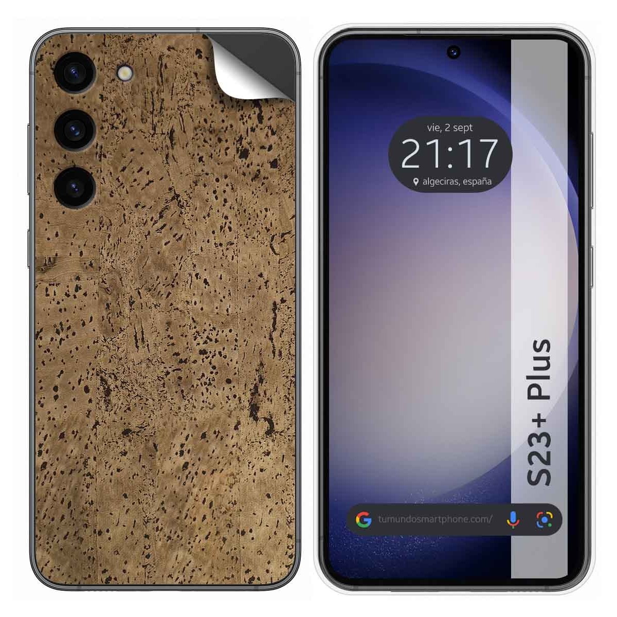 Pegatina Vinilo Autoadhesiva Textura Corcho para Samsung Galaxy S23+ Plus 5G