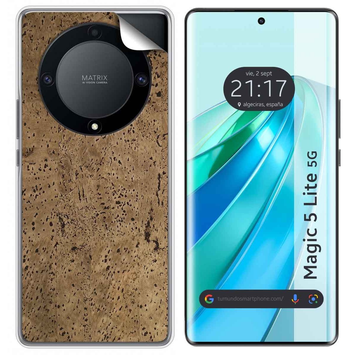 Pegatina Vinilo Autoadhesiva Textura Corcho para Huawei Honor Magic 5 Lite 5G