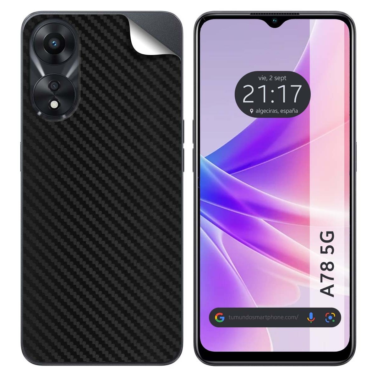 Pegatina Vinilo Autoadhesiva Textura Carbono para Oppo A78 5G