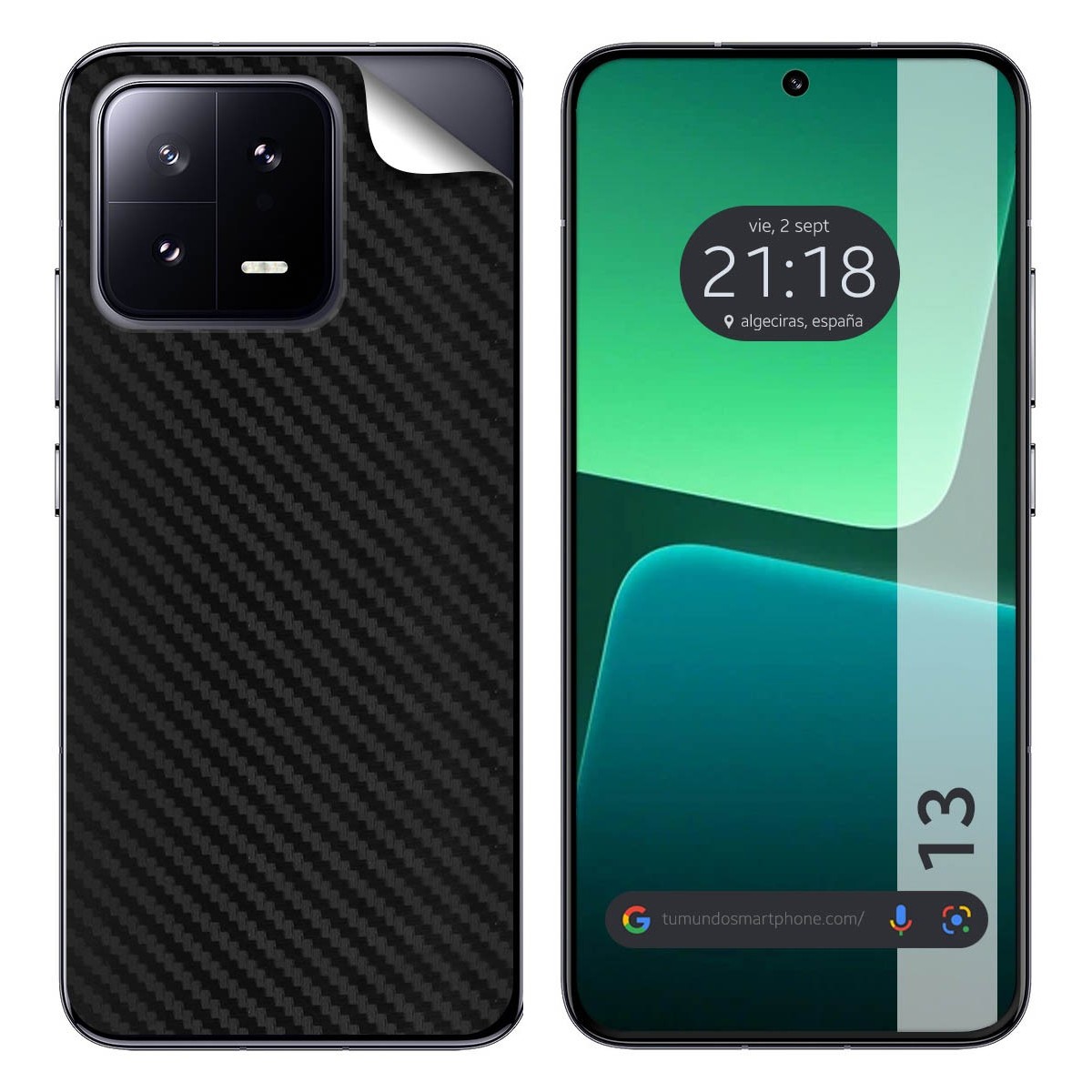 Pegatina Vinilo Autoadhesiva Textura Carbono compatible con Xiaomi 13 5G