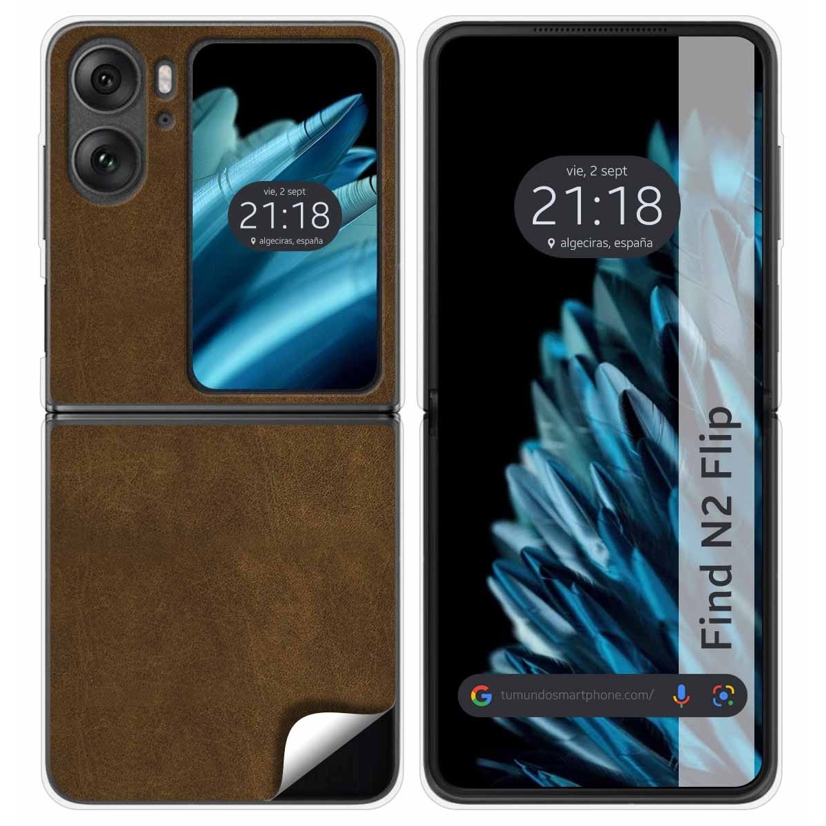 Pegatina Vinilo Autoadhesiva Textura Piel para Oppo Find N2 Flip 5G