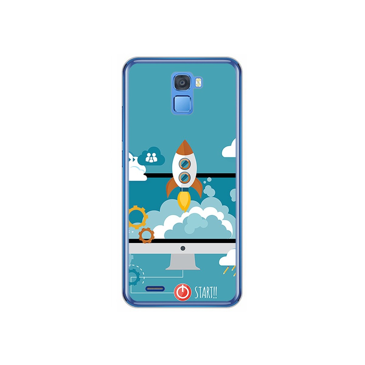 Funda Gel Tpu para Oukitel K5000 Diseño Cohete Dibujos