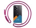 Personaliza tu Funda Colgante Transparente para Xiaomi Redmi Note 12 Pro 5G con Cordon Rosa Fucsia Dibujo Personalizada