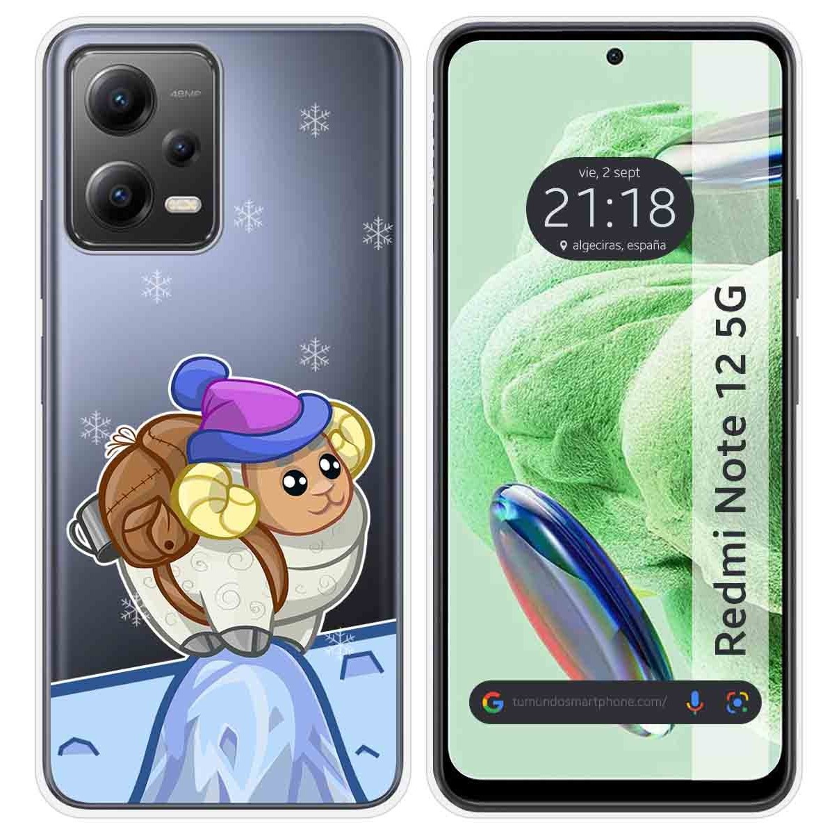 Funda Silicona Transparente compatible con Xiaomi Redmi Note 12 5G diseño Cabra Dibujos