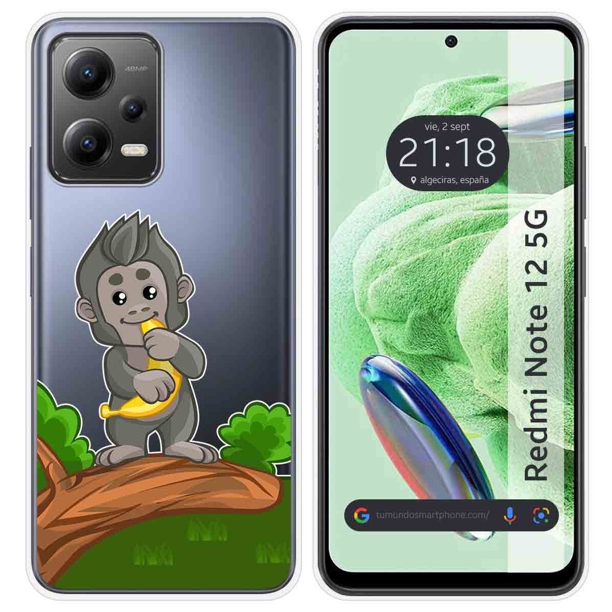 Funda Silicona Transparente compatible con Xiaomi Redmi Note 12 5G diseño Mono Dibujos