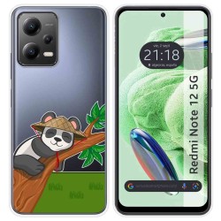 Funda Silicona Transparente para Xiaomi Redmi Note 12 5G diseño Panda Dibujos