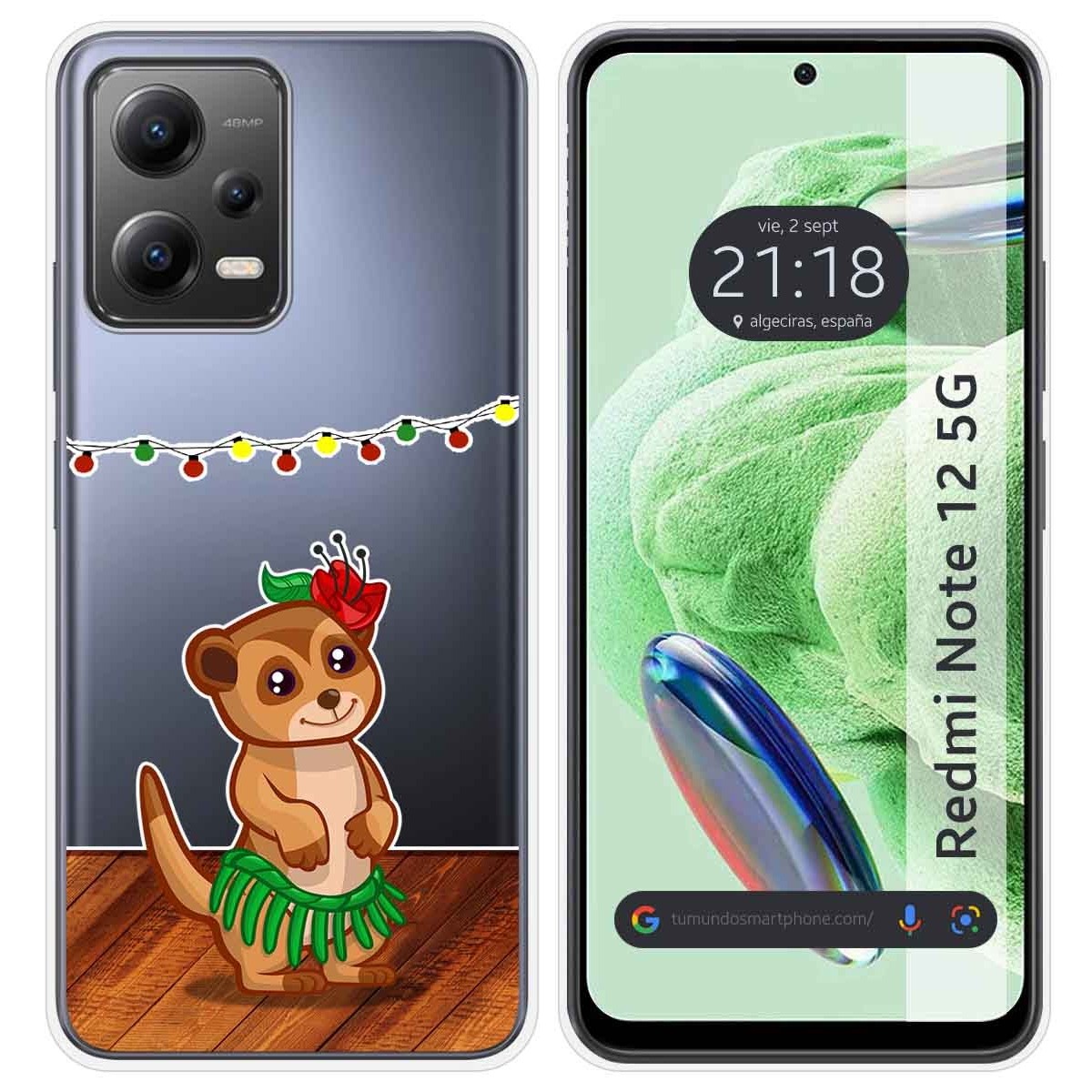 Funda Silicona Transparente compatible con Xiaomi Redmi Note 12 5G diseño Suricata Dibujos