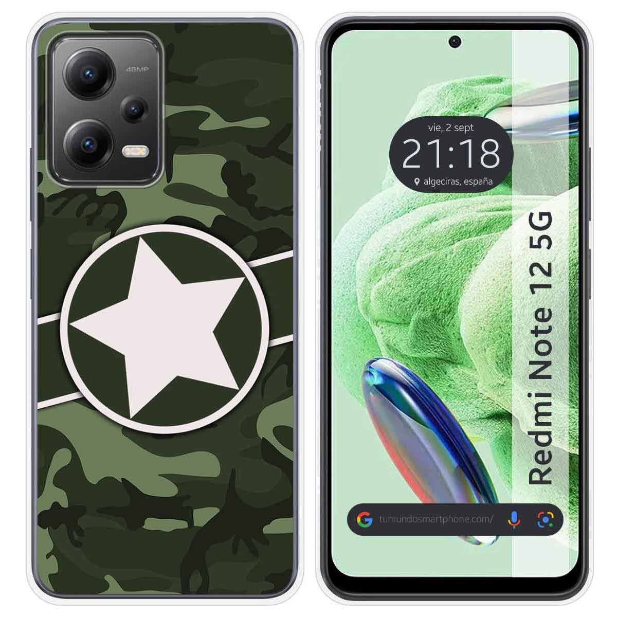 Funda Silicona compatible con Xiaomi Redmi Note 12 5G diseño Camuflaje 01 Dibujos