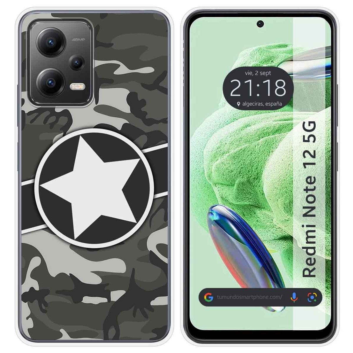 Funda Silicona compatible con Xiaomi Redmi Note 12 5G diseño Camuflaje 02 Dibujos