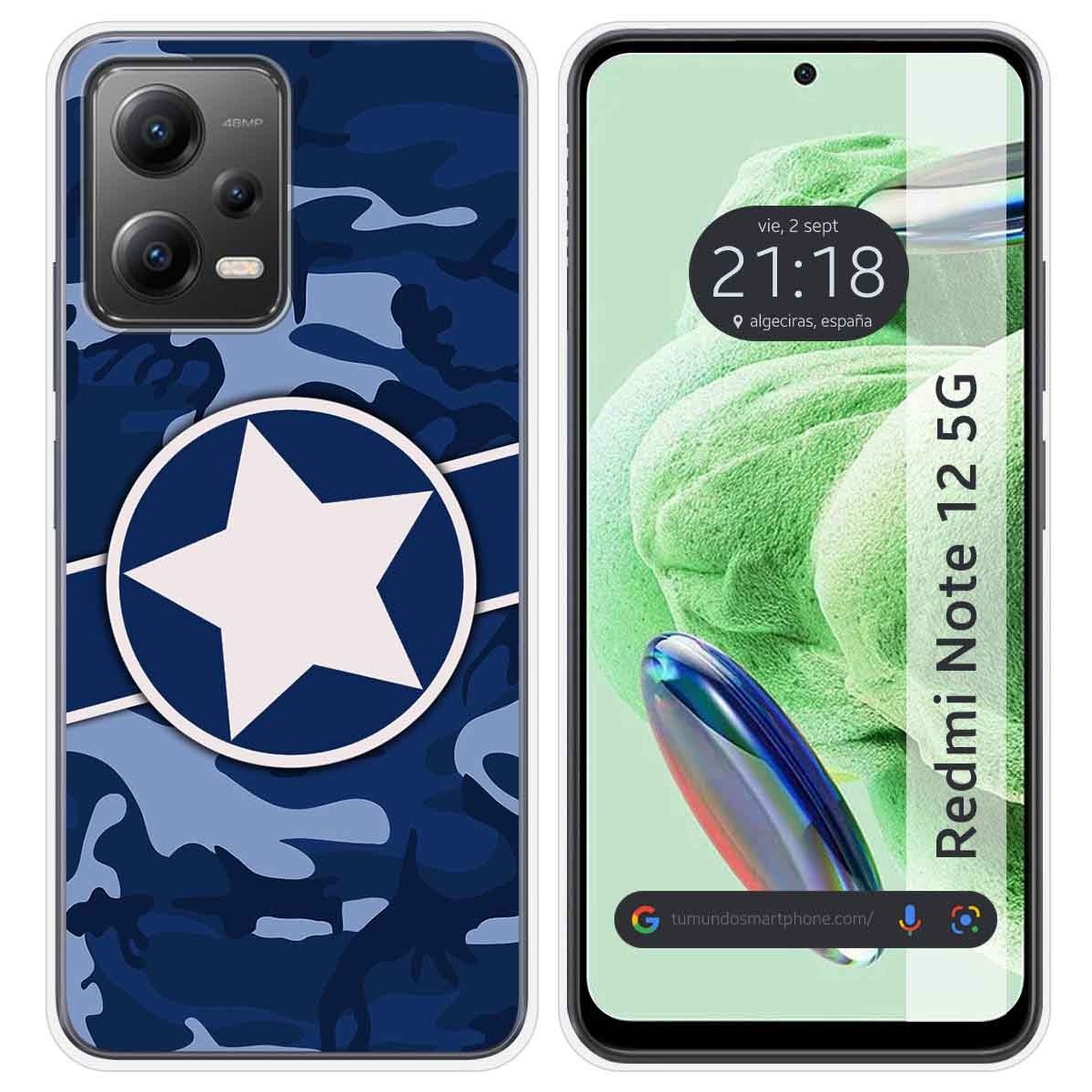Funda Silicona compatible con Xiaomi Redmi Note 12 5G diseño Camuflaje 03 Dibujos