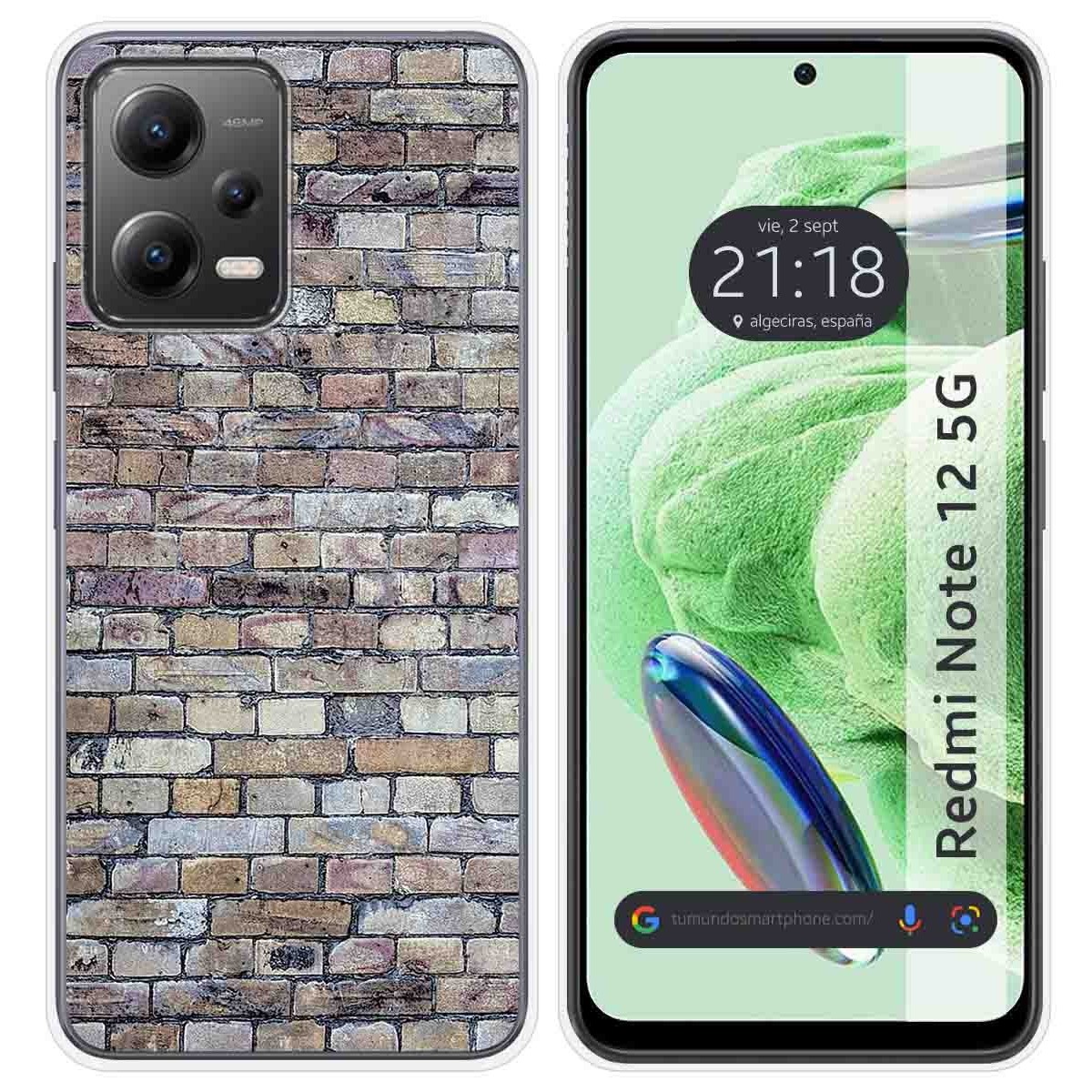 Funda Silicona compatible con Xiaomi Redmi Note 12 5G diseño Ladrillo 02 Dibujos