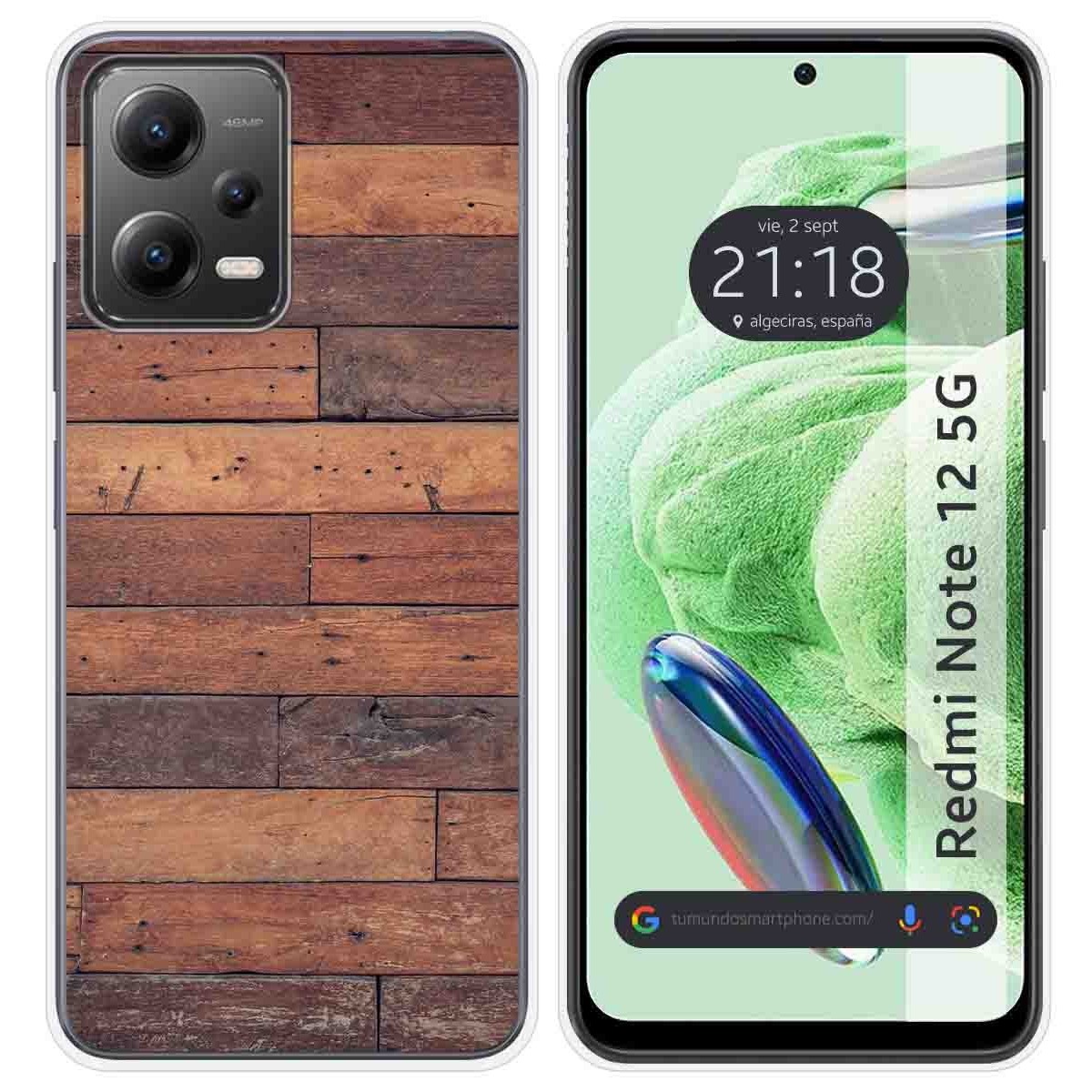 Funda Silicona compatible con Xiaomi Redmi Note 12 5G diseño Madera 03 Dibujos