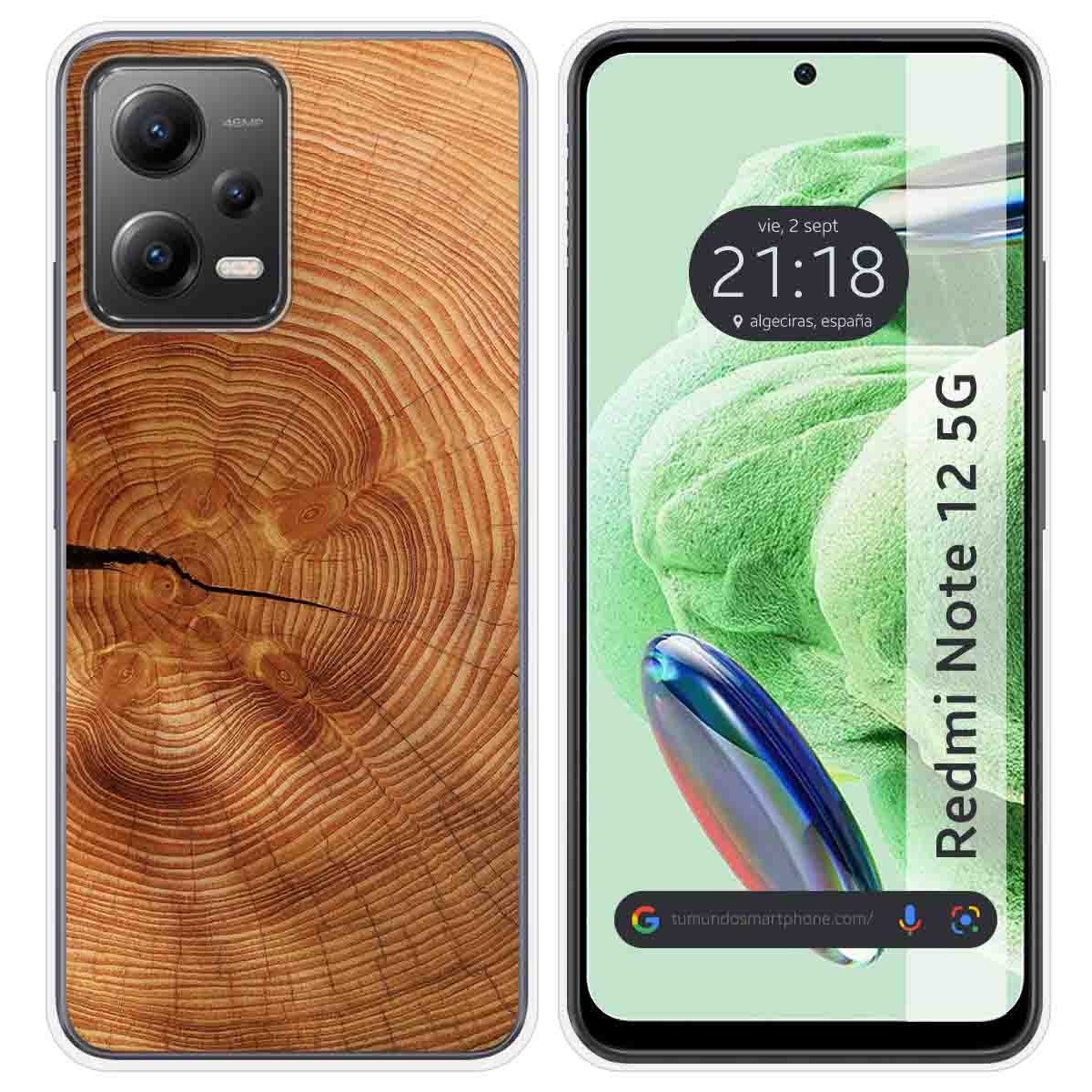 Funda Silicona compatible con Xiaomi Redmi Note 12 5G diseño Madera 04 Dibujos