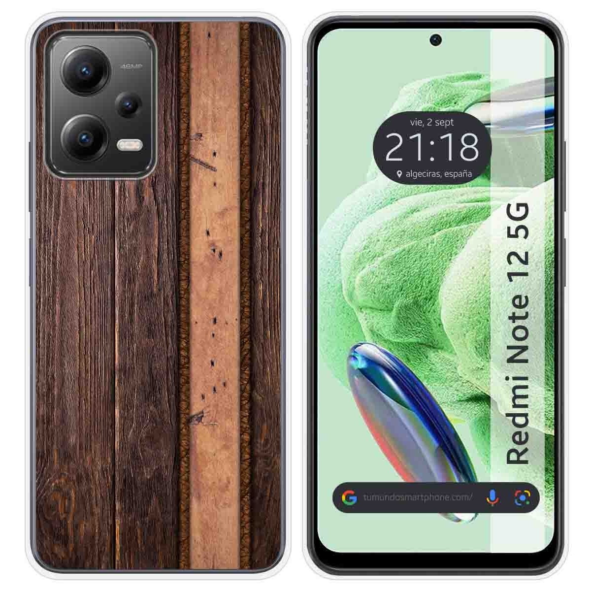 Funda Silicona compatible con Xiaomi Redmi Note 12 5G diseño Madera 05 Dibujos