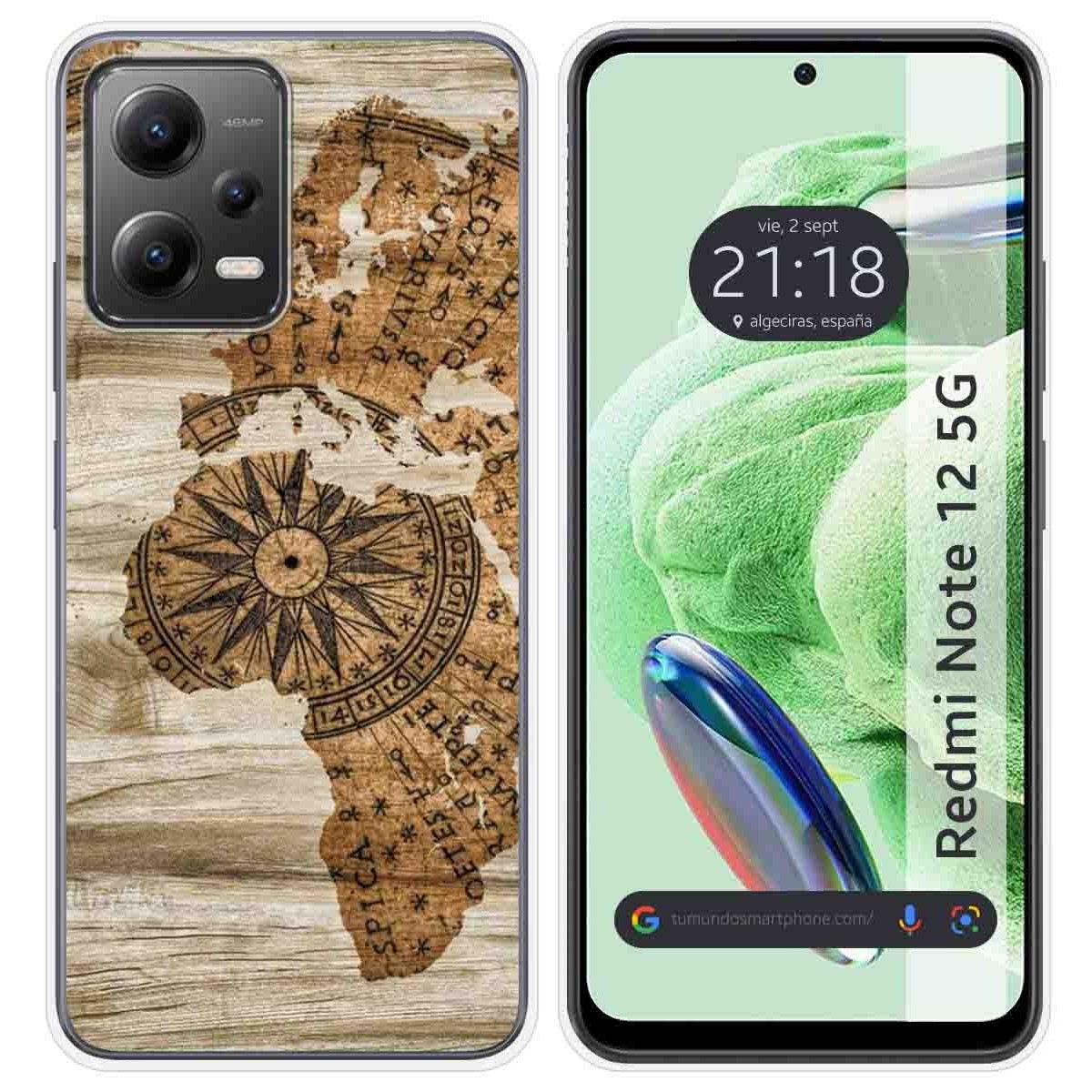 Funda Silicona compatible con Xiaomi Redmi Note 12 5G diseño Madera 07 Dibujos