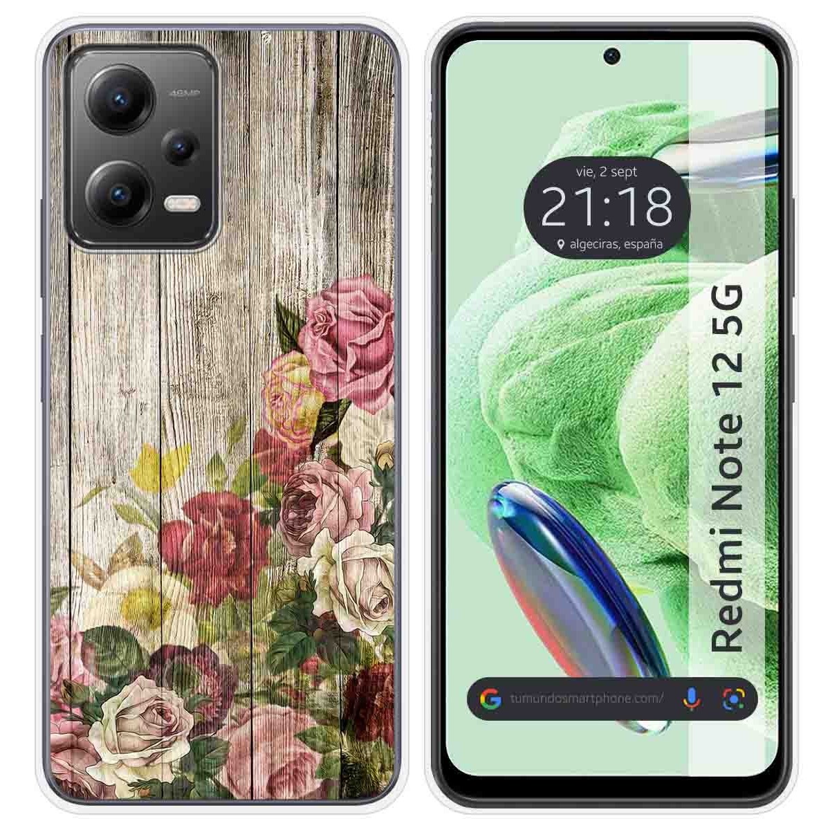 Funda Silicona compatible con Xiaomi Redmi Note 12 5G diseño Madera 08 Dibujos