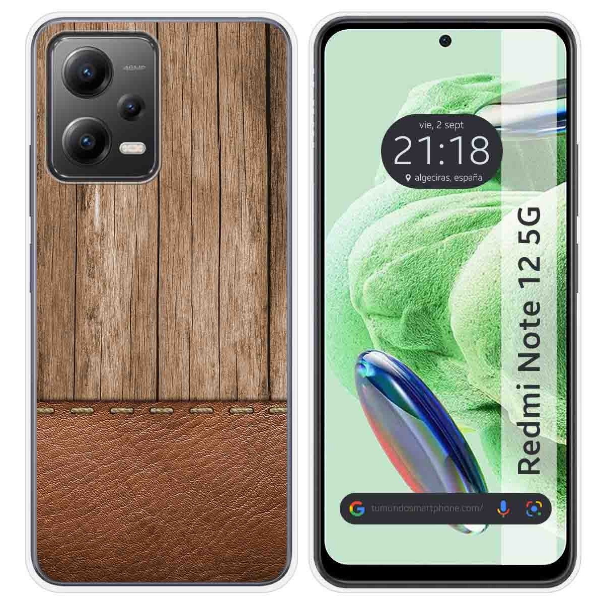 Funda Silicona compatible con Xiaomi Redmi Note 12 5G diseño Madera 09 Dibujos