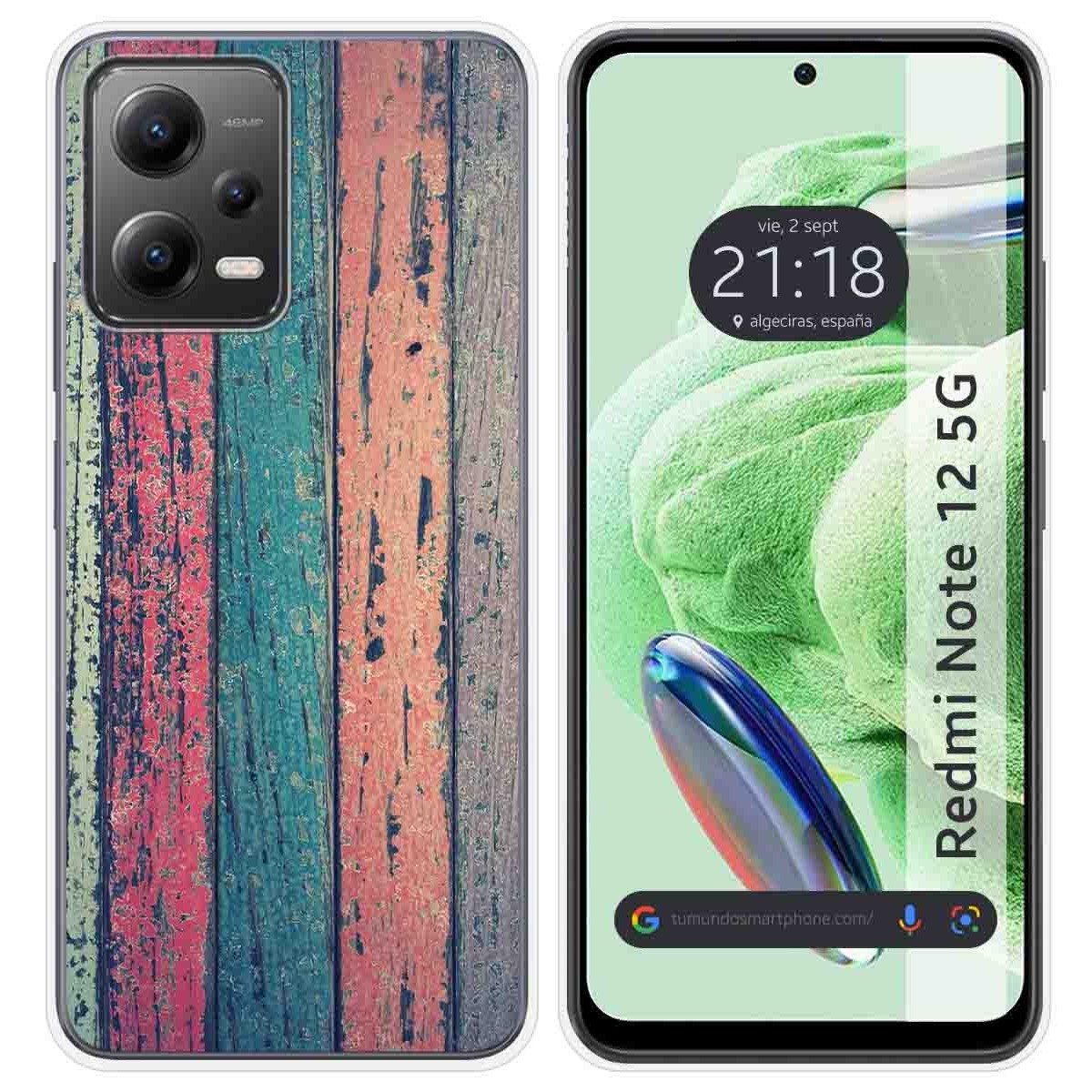 Funda Silicona compatible con Xiaomi Redmi Note 12 5G diseño Madera 10 Dibujos