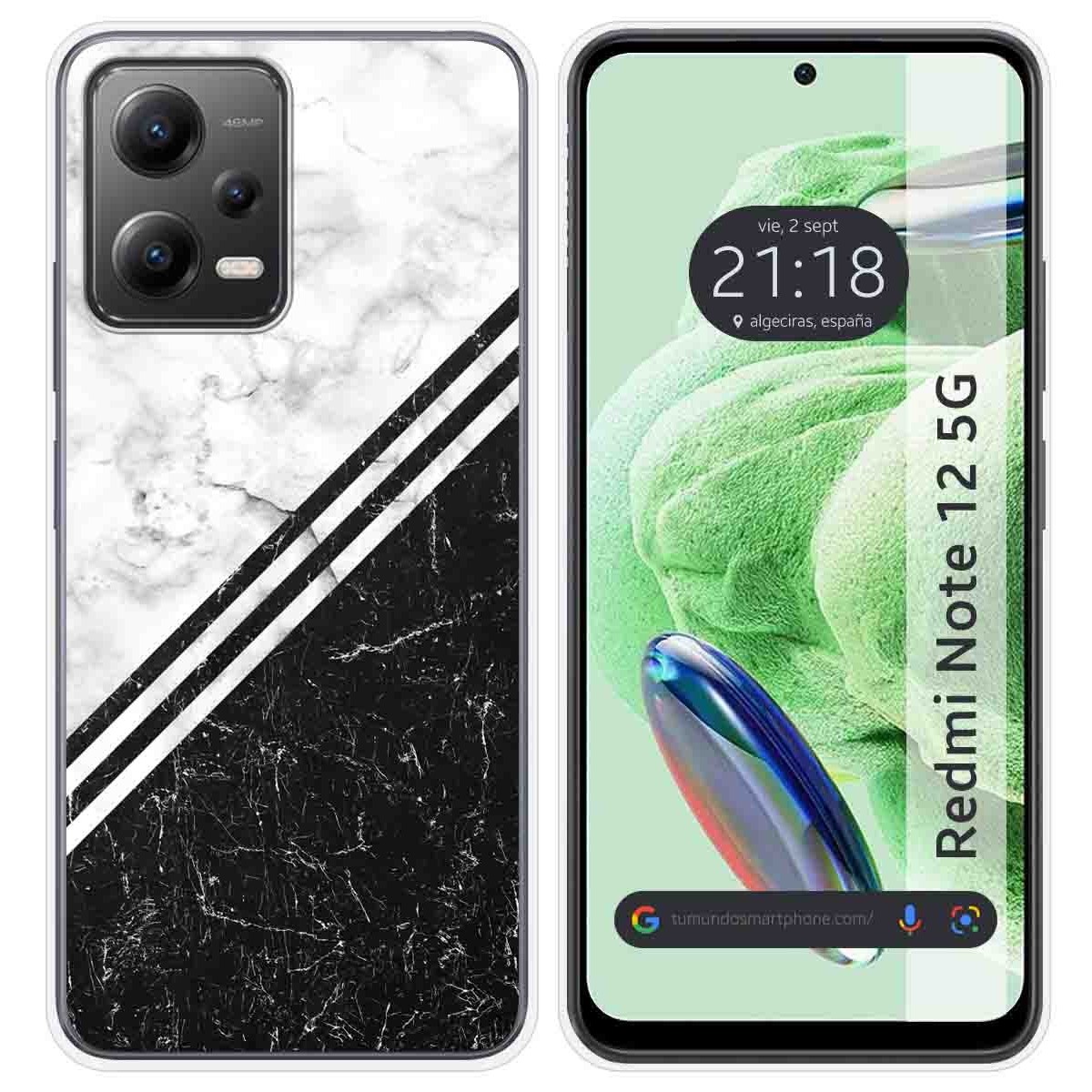 Funda Silicona compatible con Xiaomi Redmi Note 12 5G diseño Mármol 01 Dibujos