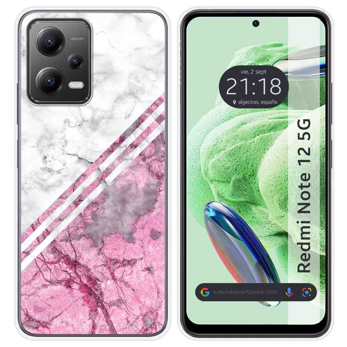 Funda Silicona compatible con Xiaomi Redmi Note 12 5G diseño Mármol 03 Dibujos