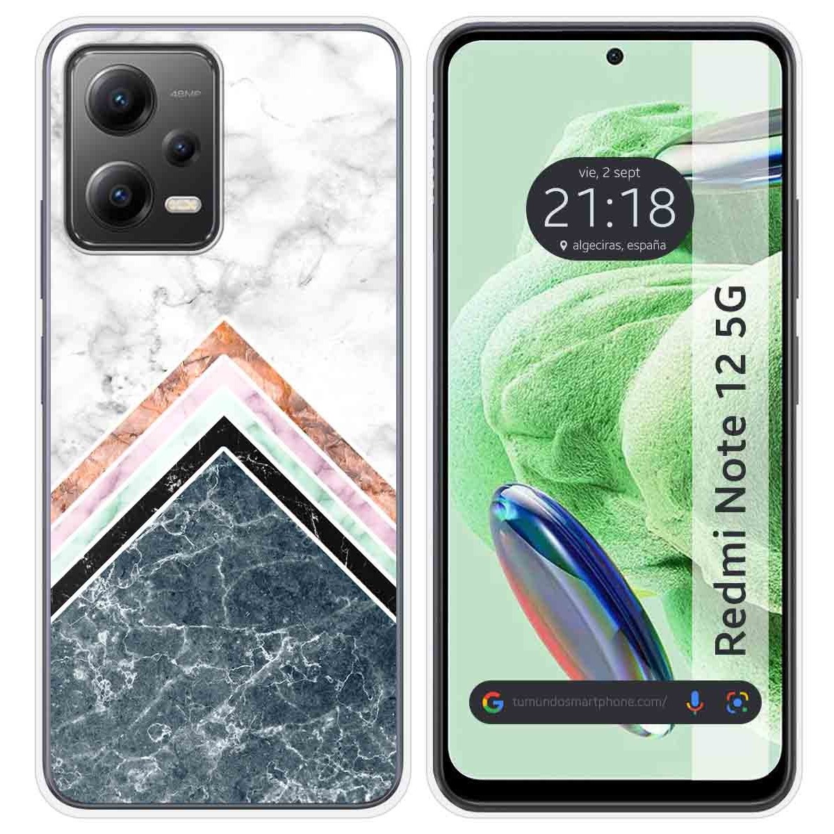 Funda Silicona compatible con Xiaomi Redmi Note 12 5G diseño Mármol 05 Dibujos
