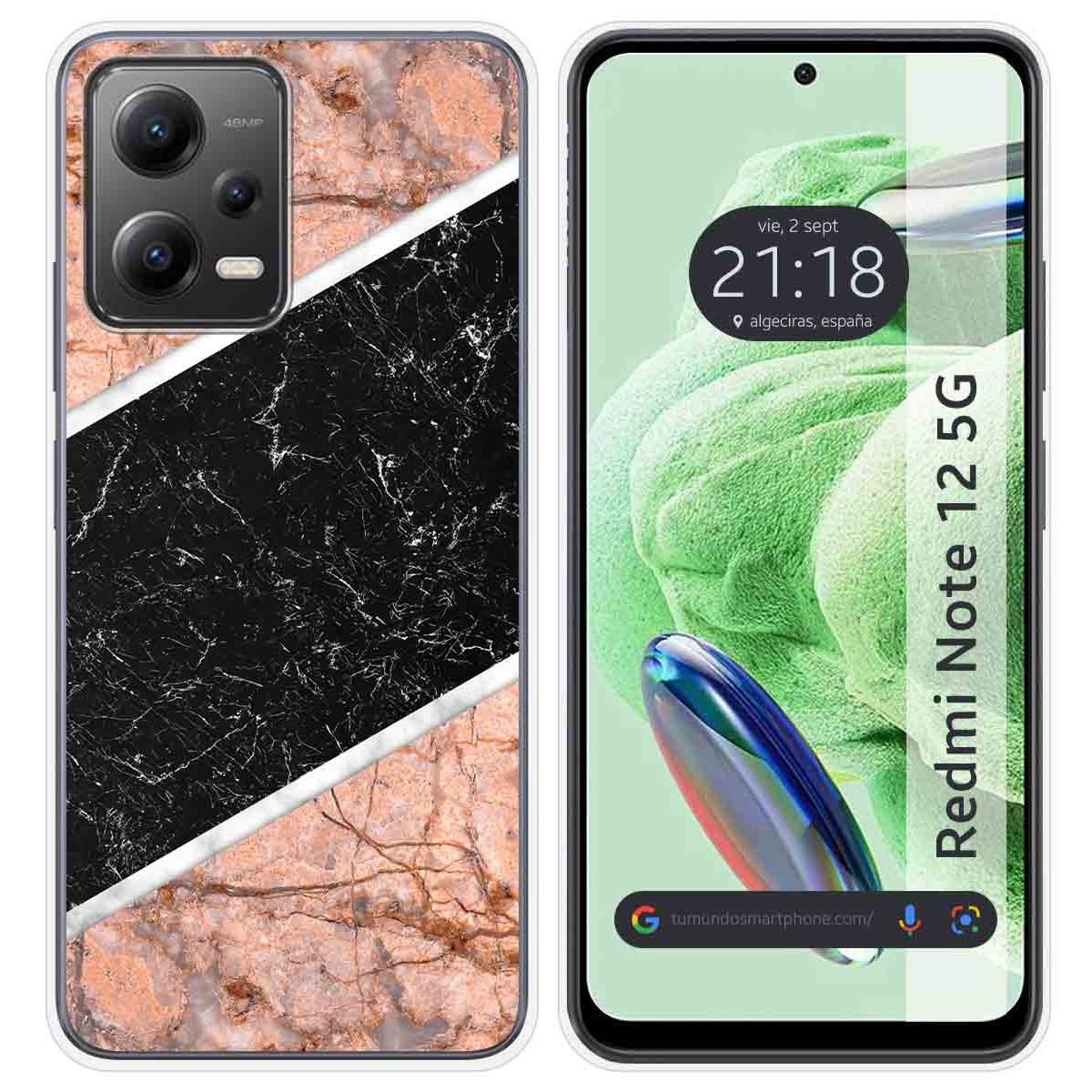 Funda Silicona compatible con Xiaomi Redmi Note 12 5G diseño Mármol 07 Dibujos