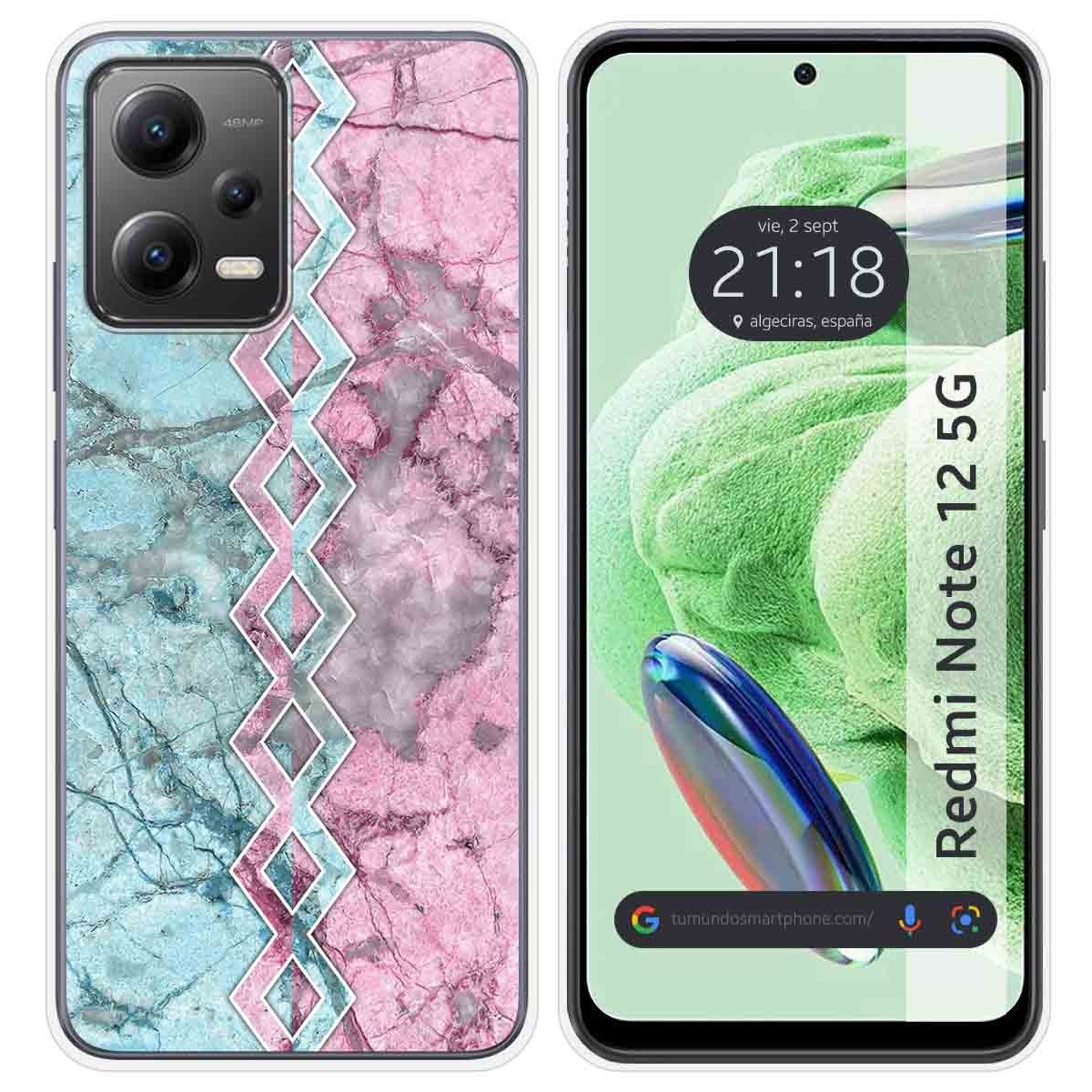 Funda Silicona compatible con Xiaomi Redmi Note 12 5G diseño Mármol 08 Dibujos