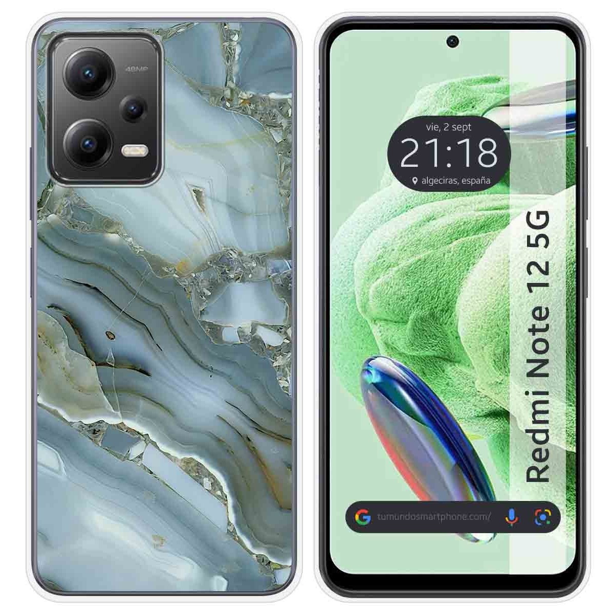 Funda Silicona compatible con Xiaomi Redmi Note 12 5G diseño Mármol 09 Dibujos