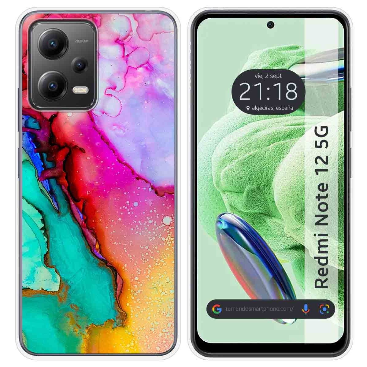 Funda Silicona compatible con Xiaomi Redmi Note 12 5G diseño Mármol 15 Dibujos