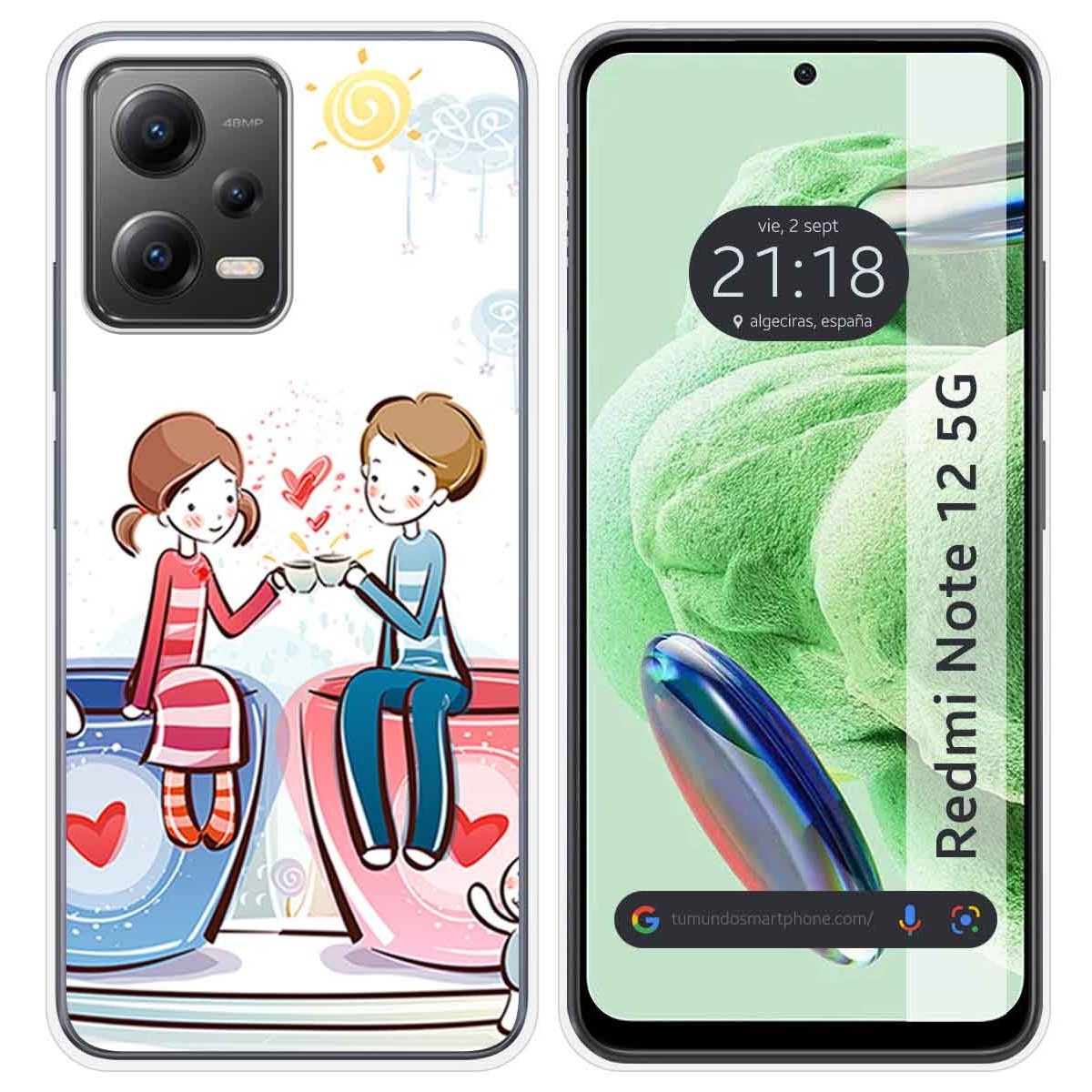 Funda Silicona compatible con Xiaomi Redmi Note 12 5G diseño Café Dibujos