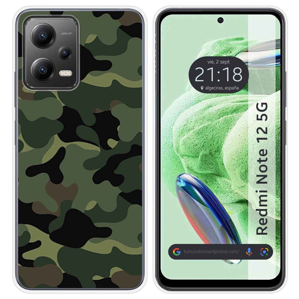 Funda Silicona compatible con Xiaomi Redmi Note 12 5G diseño Camuflaje Dibujos