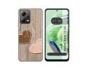 Funda Silicona compatible con Xiaomi Redmi Note 12 5G diseño Corazones Madera Dibujos