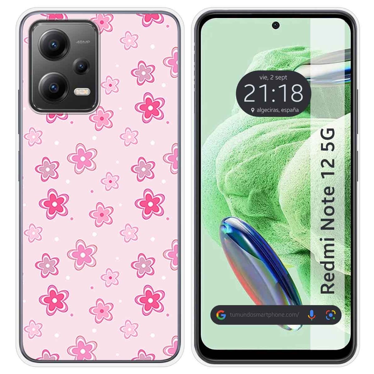 Funda Silicona compatible con Xiaomi Redmi Note 12 5G diseño Flores Dibujos