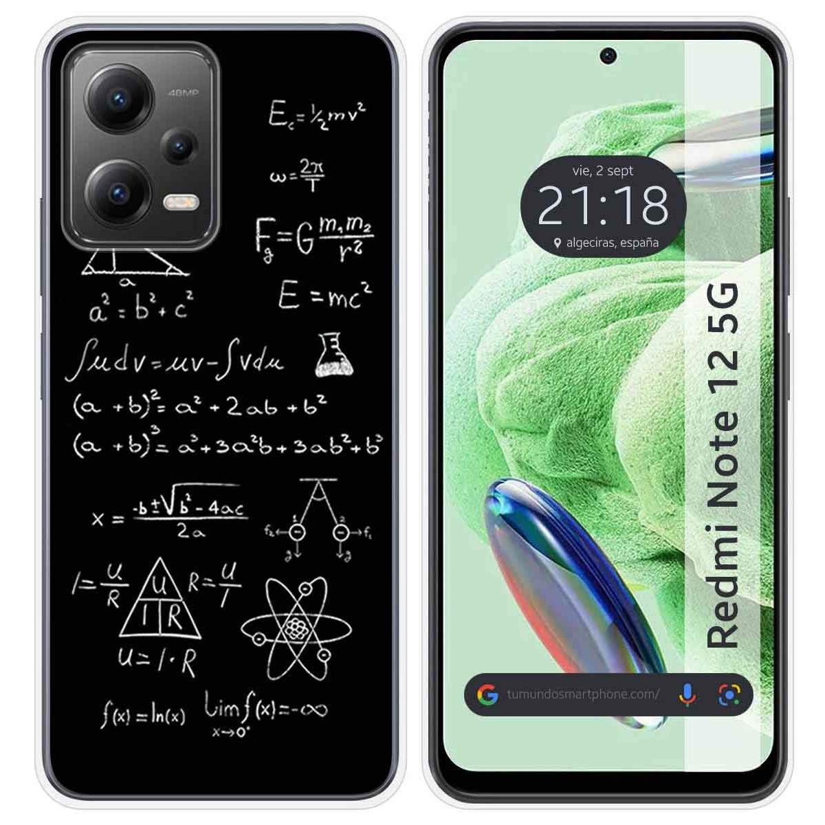 Xiaomi Redmi Note 12 5G Funda Gel Tpu Silicona dibujo Formulas