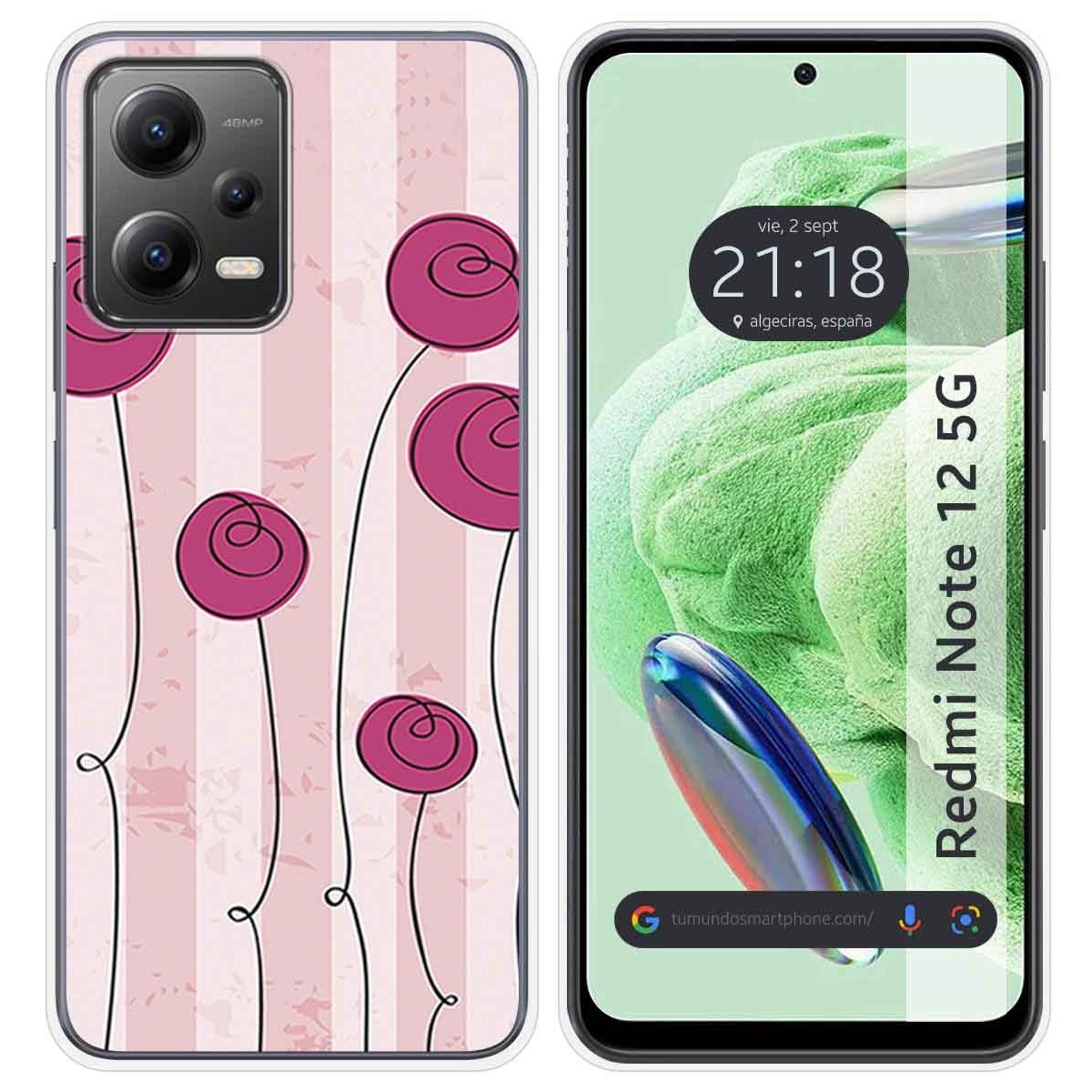 Funda Silicona compatible con Xiaomi Redmi Note 12 5G diseño Flores Vintage Dibujos