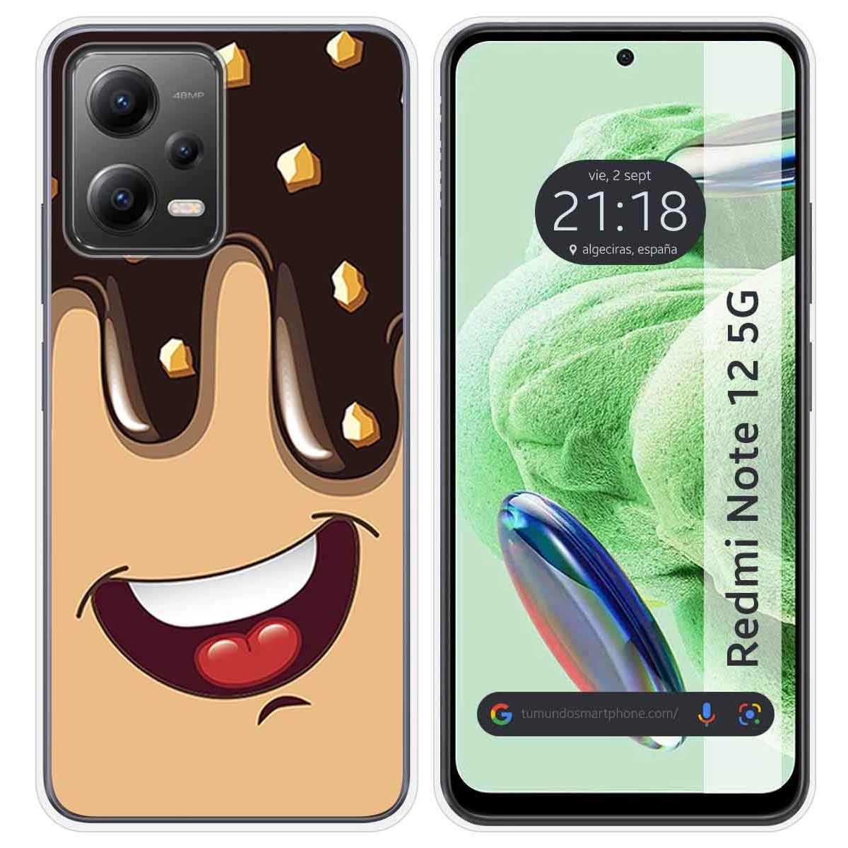 Funda Silicona compatible con Xiaomi Redmi Note 12 5G diseño Helado Chocolate Dibujos
