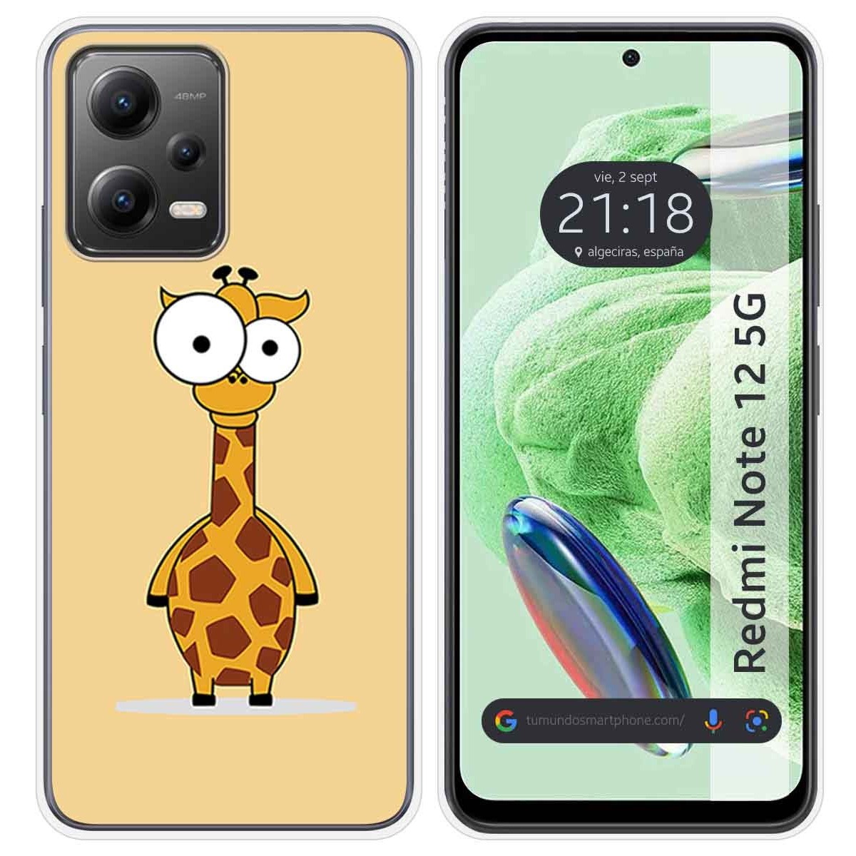 Funda Silicona compatible con Xiaomi Redmi Note 12 5G diseño Jirafa Dibujos