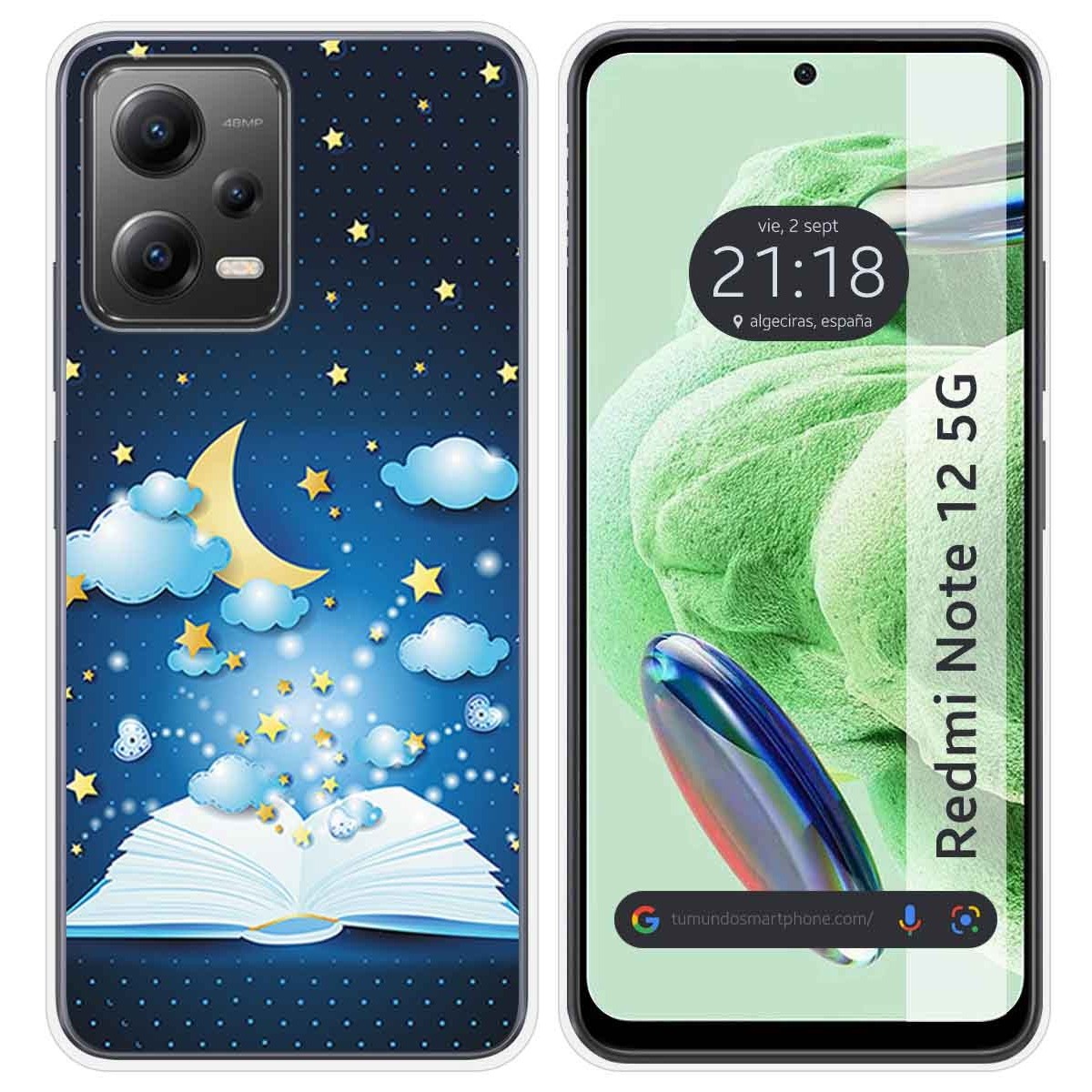 Funda Silicona compatible con Xiaomi Redmi Note 12 5G diseño Libro Cuentos Dibujos