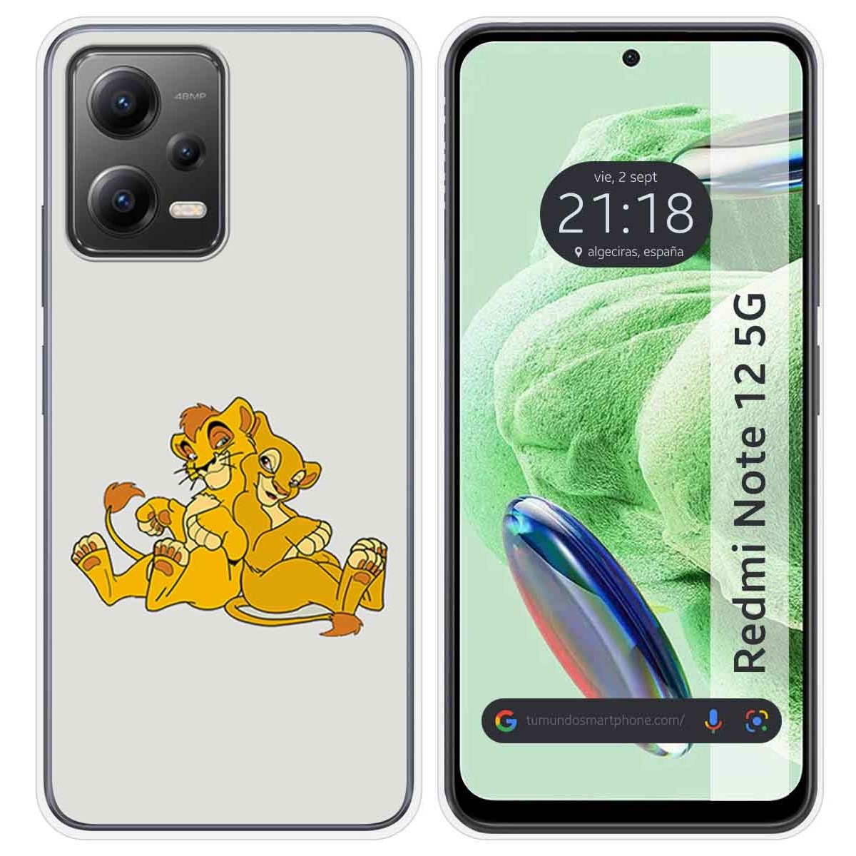Funda Silicona compatible con Xiaomi Redmi Note 12 5G diseño Leones Dibujos