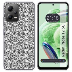 Funda Silicona compatible con Xiaomi Redmi Note 12 5G diseño Letras Dibujos