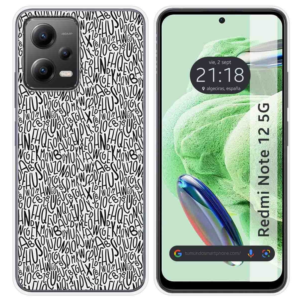 Funda Silicona compatible con Xiaomi Redmi Note 12 5G diseño Letras Dibujos