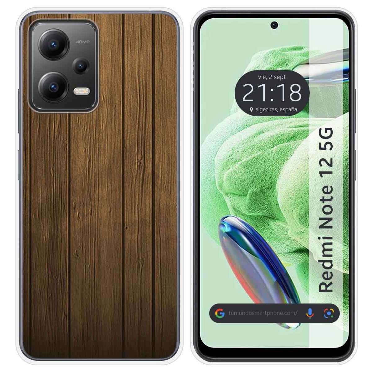 Funda Silicona compatible con Xiaomi Redmi Note 12 5G diseño Madera Dibujos